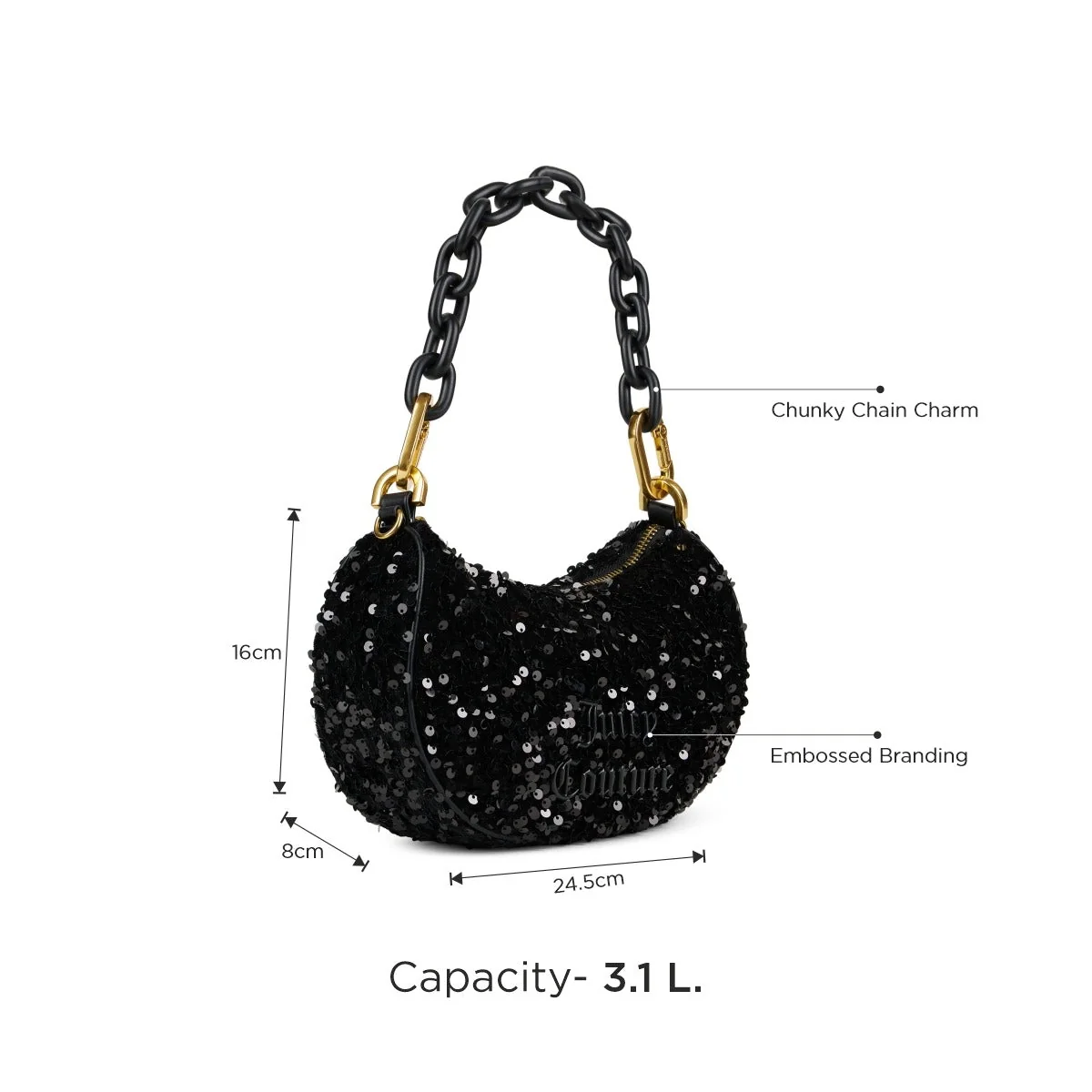 Juicy Couture Blossom Paillettes Women's Small Hobo - Image 3