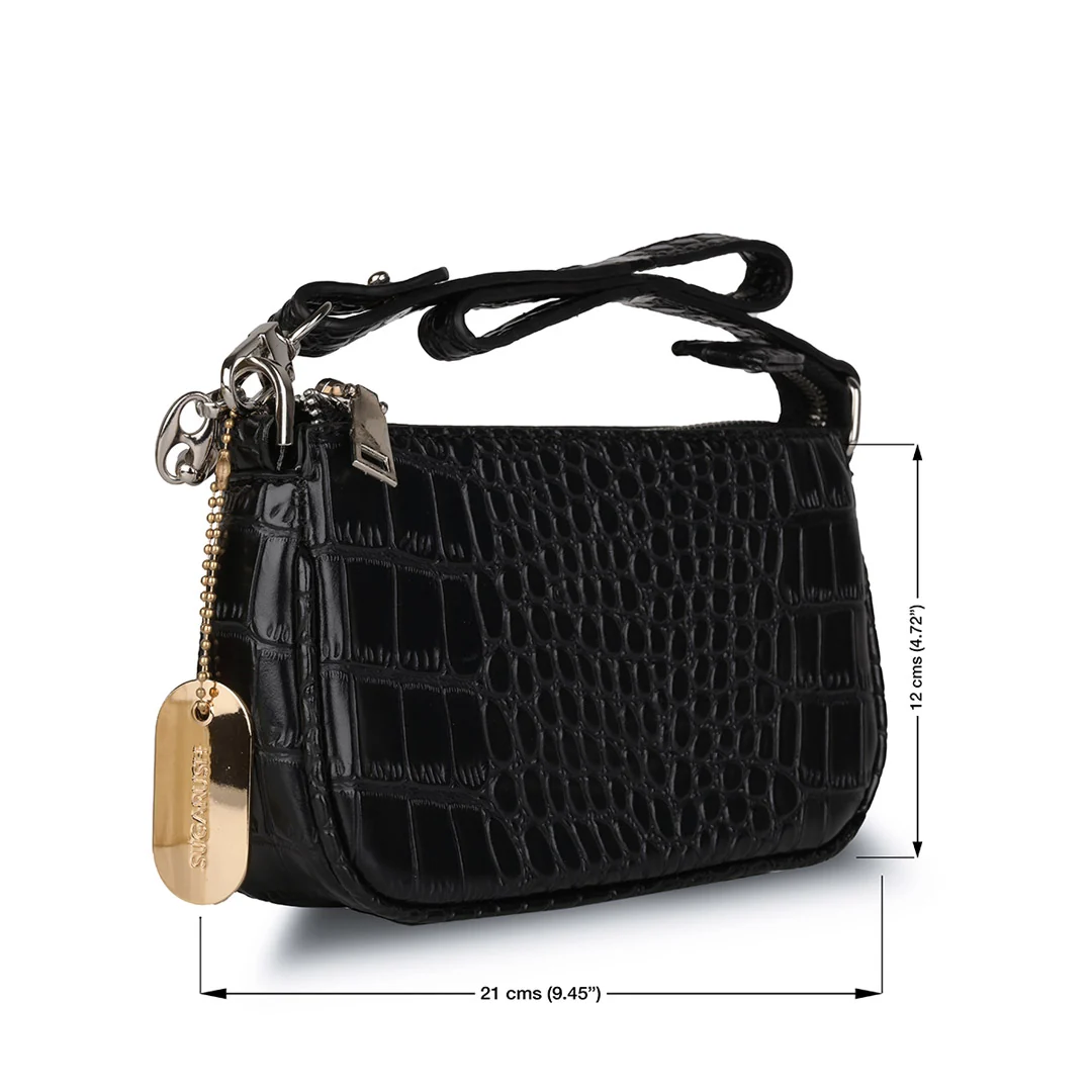 Sugarush Adriana Textured Women's Vegan Leather Sling Bag - Image 3
