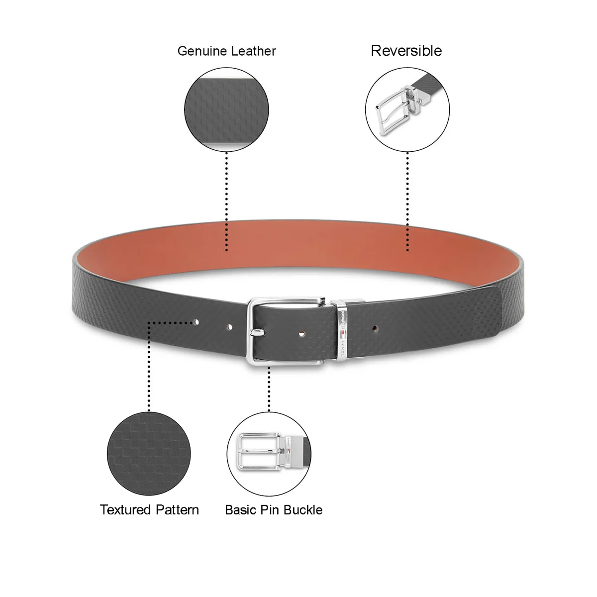 Tommy Hilfiger Amadeo Men's Reversible Leather Belt - Image 4