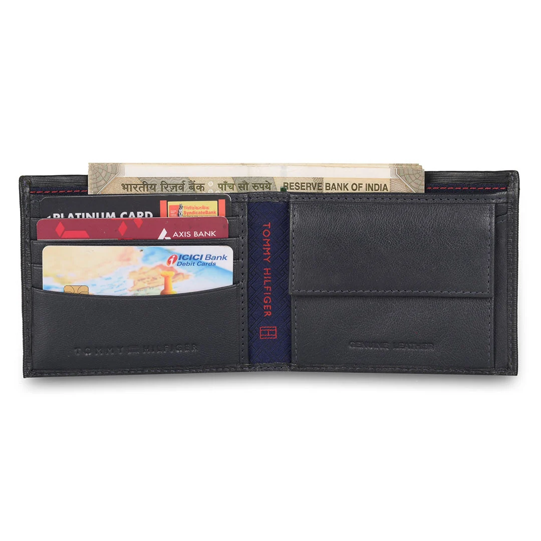 Tommy Hilfiger Finn Men's Leather Global Coin Wallet-Navy - Image 24