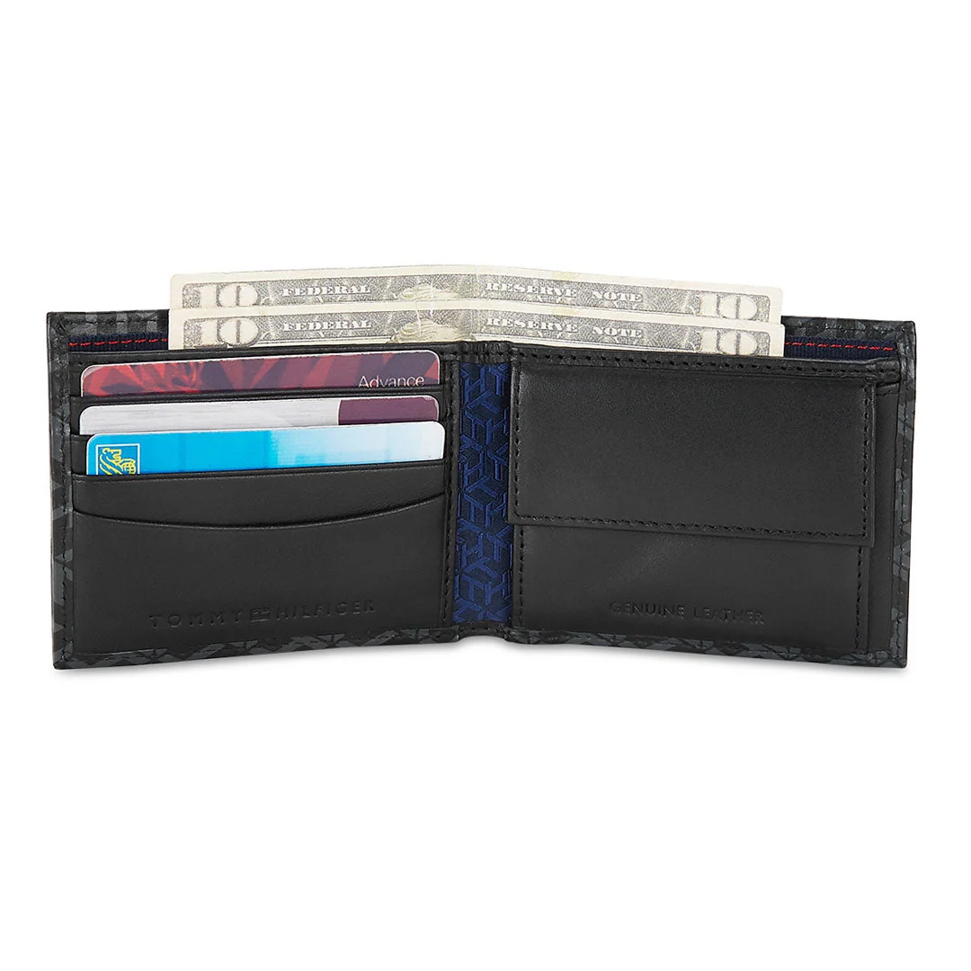 Tommy Hilfiger Franco Printed Men's Leather Global Coin Wallet-Black - Image 5
