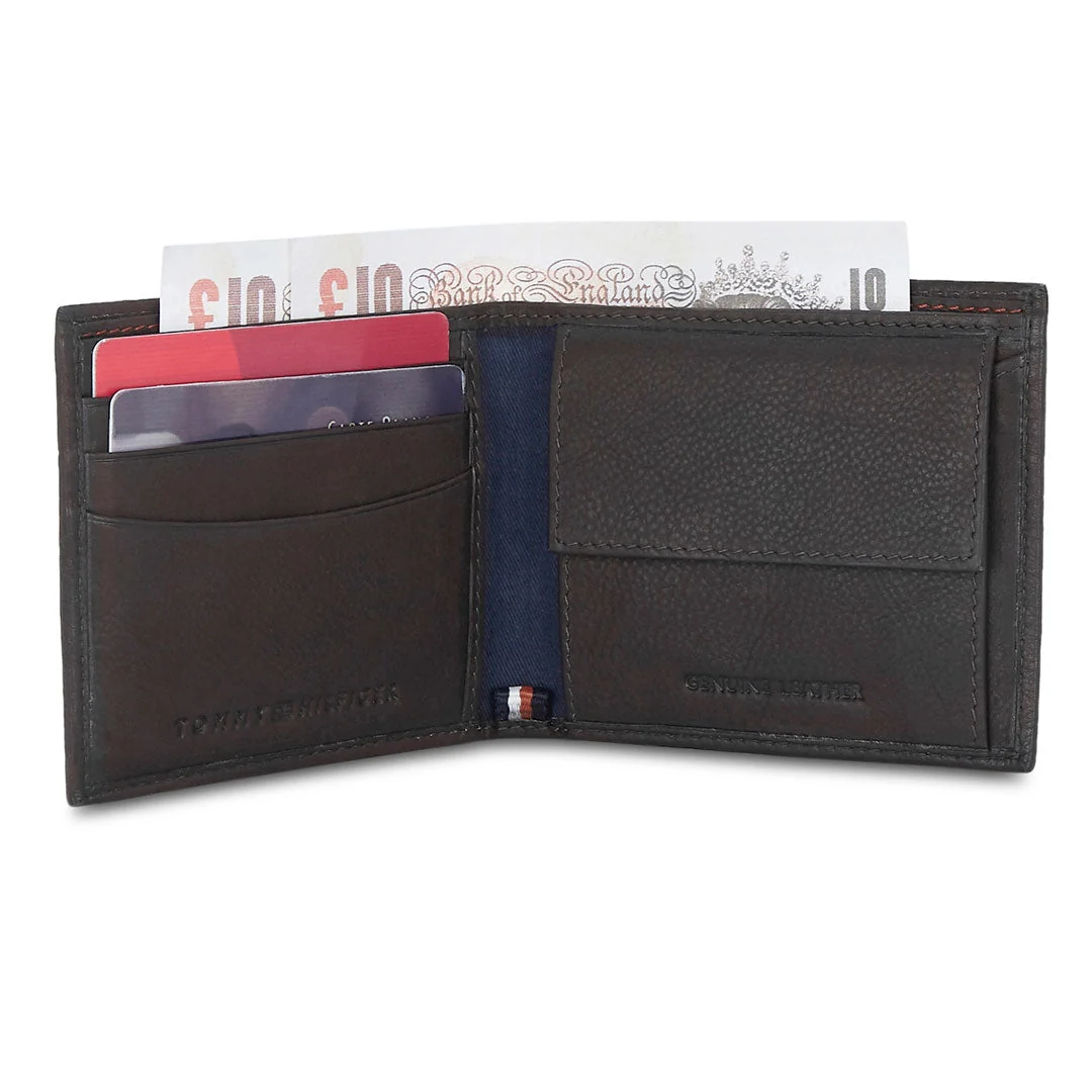 Tommy Hilfiger Grayton Classic Men's Leather slim fold Global Coin Wallet-Brown - Image 6