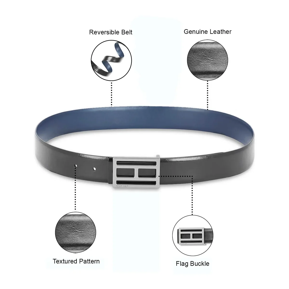Tommy Hilfiger Greve Men's Reversible Leather Belt - Image 8