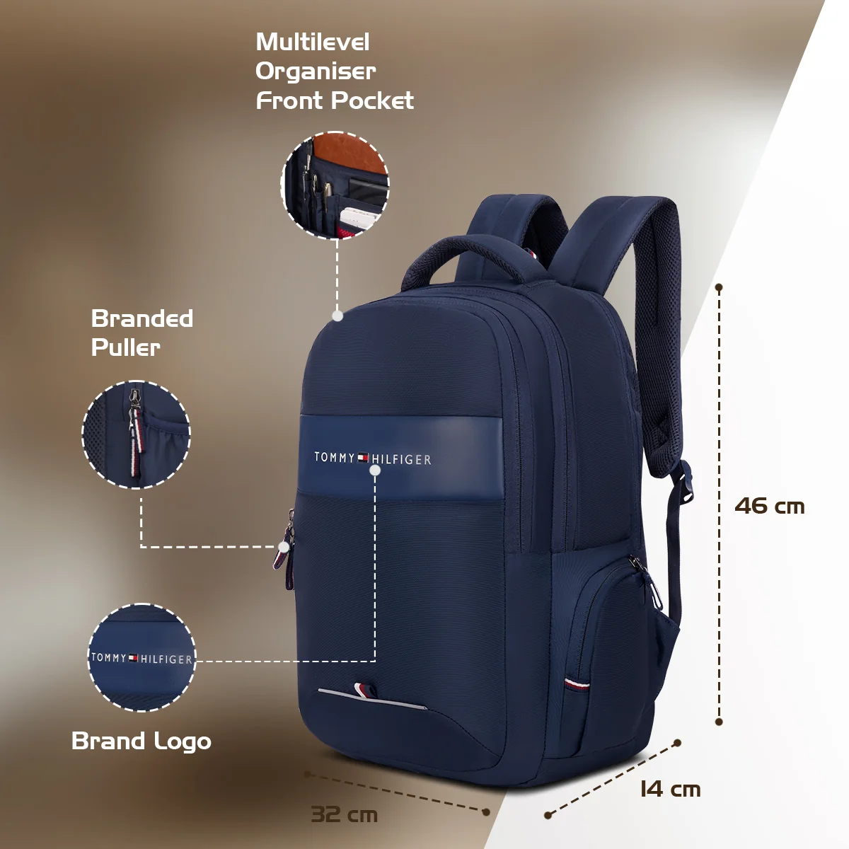 Tommy Hilfiger Joshua Unisex Polyester Laptop Backpack - Image 5