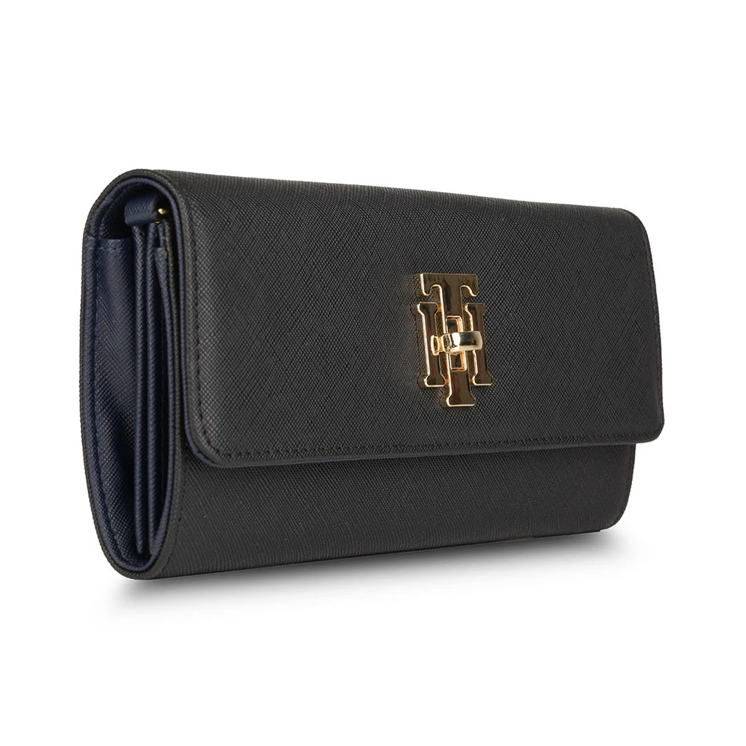 Tommy Hilfiger Paloma Women's Leather Flap Wallet-Black - Image 3