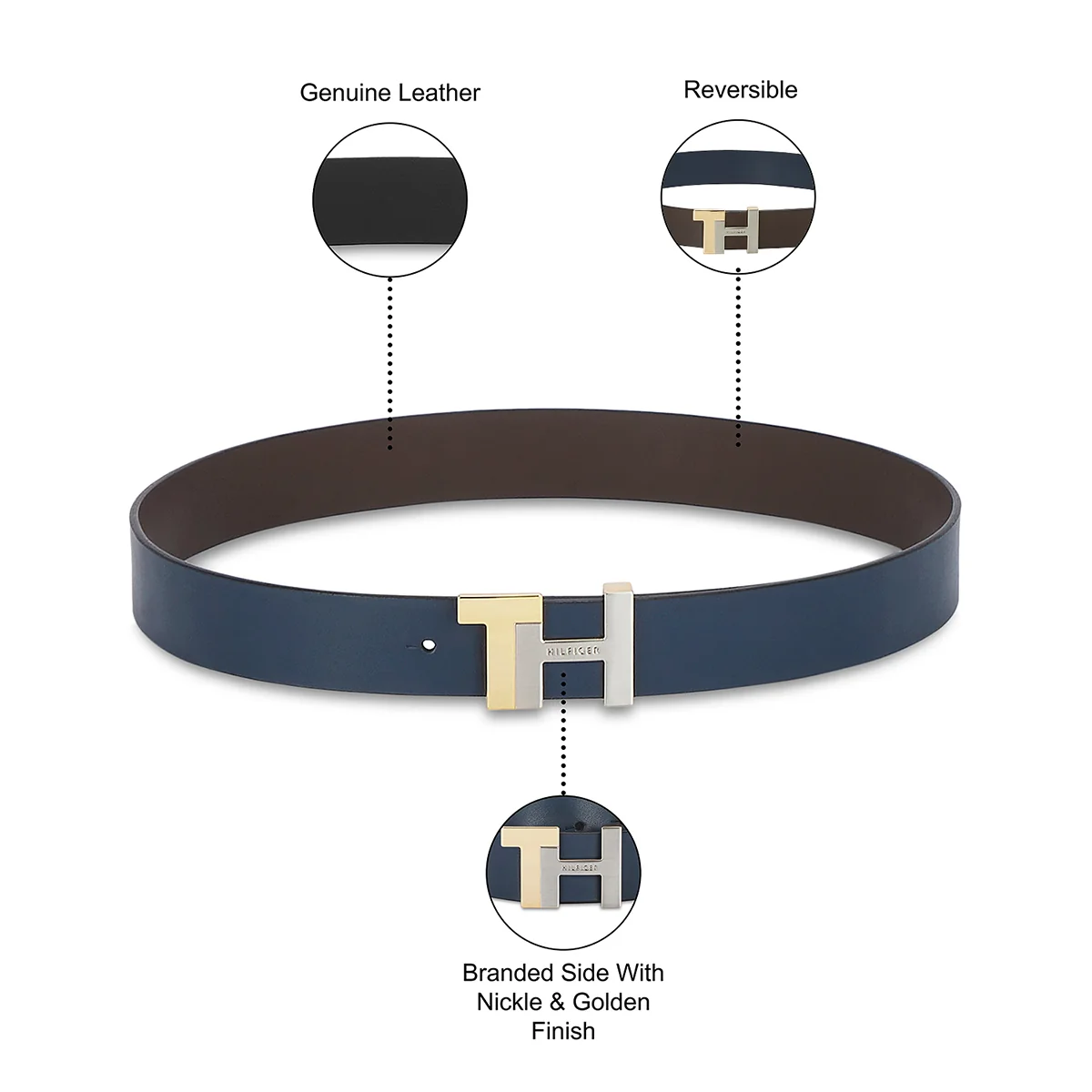 Tommy Hilfiger Skive Men's Reversible Leather Belt - Image 12