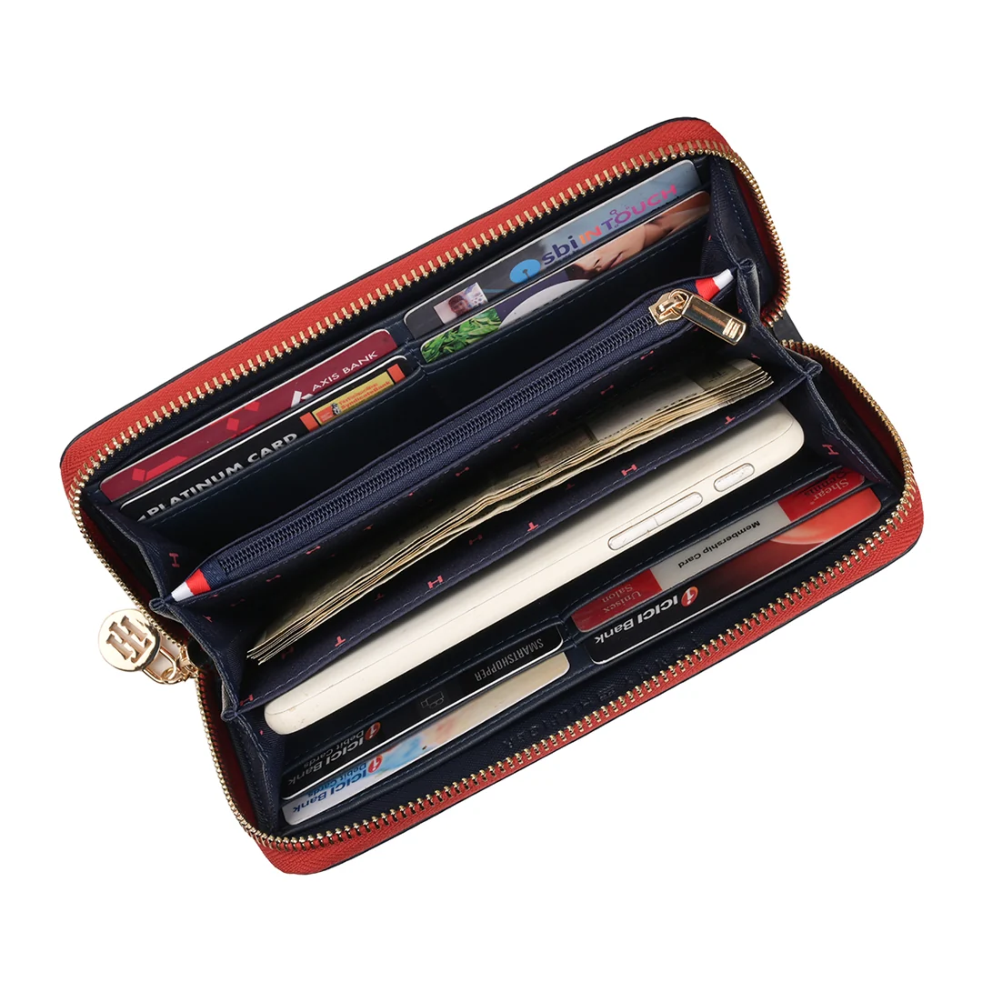 Tommy Hilfiger Sophie Women's Leather Zip Around Wallet-Navy - Image 5