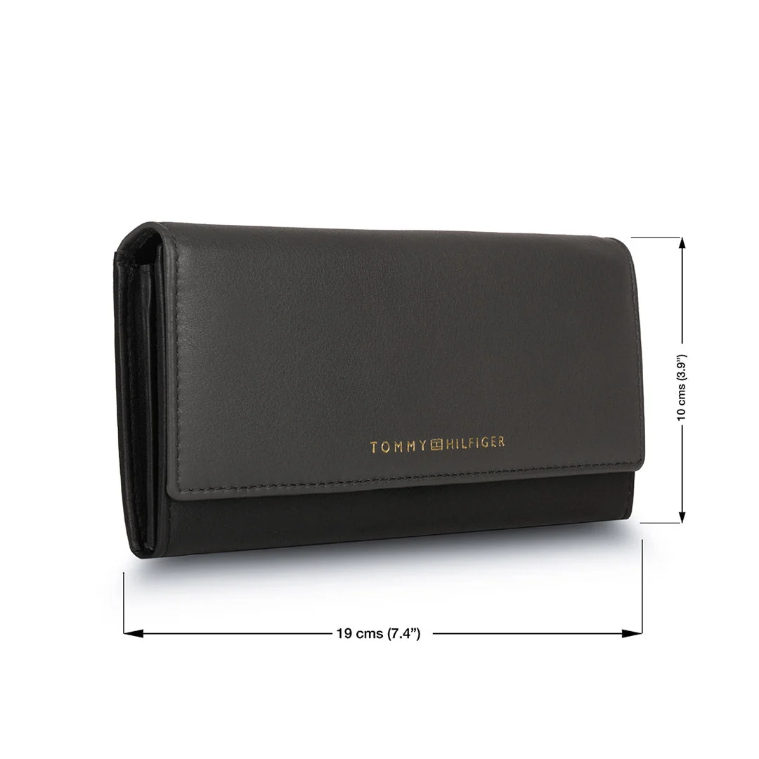 Tommy Hilfiger Taliyah Women's Leather Flap Wallet-Grey - Image 6