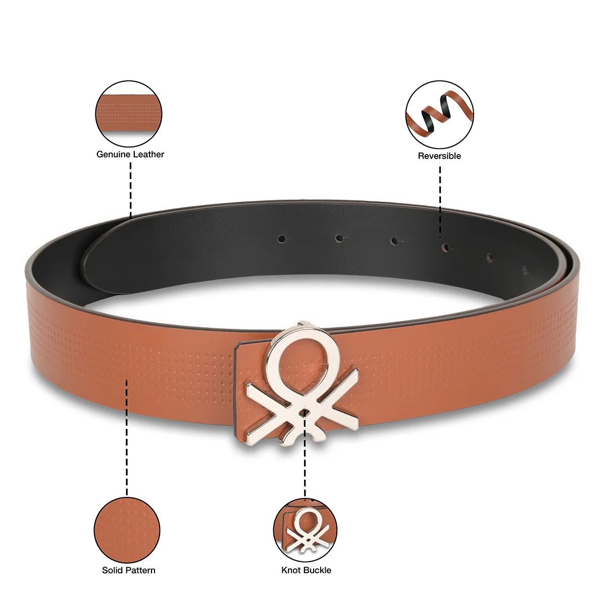 United Colors of Benetton Castello Men's Leather Reversible Belt - Image 20