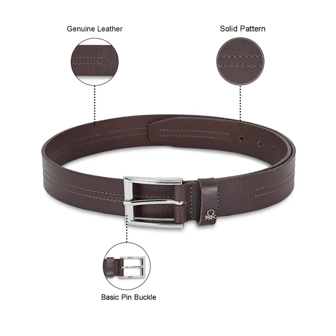 United Colors of Benetton Cavier Men's Leather Non Reversible Belt - Image 20