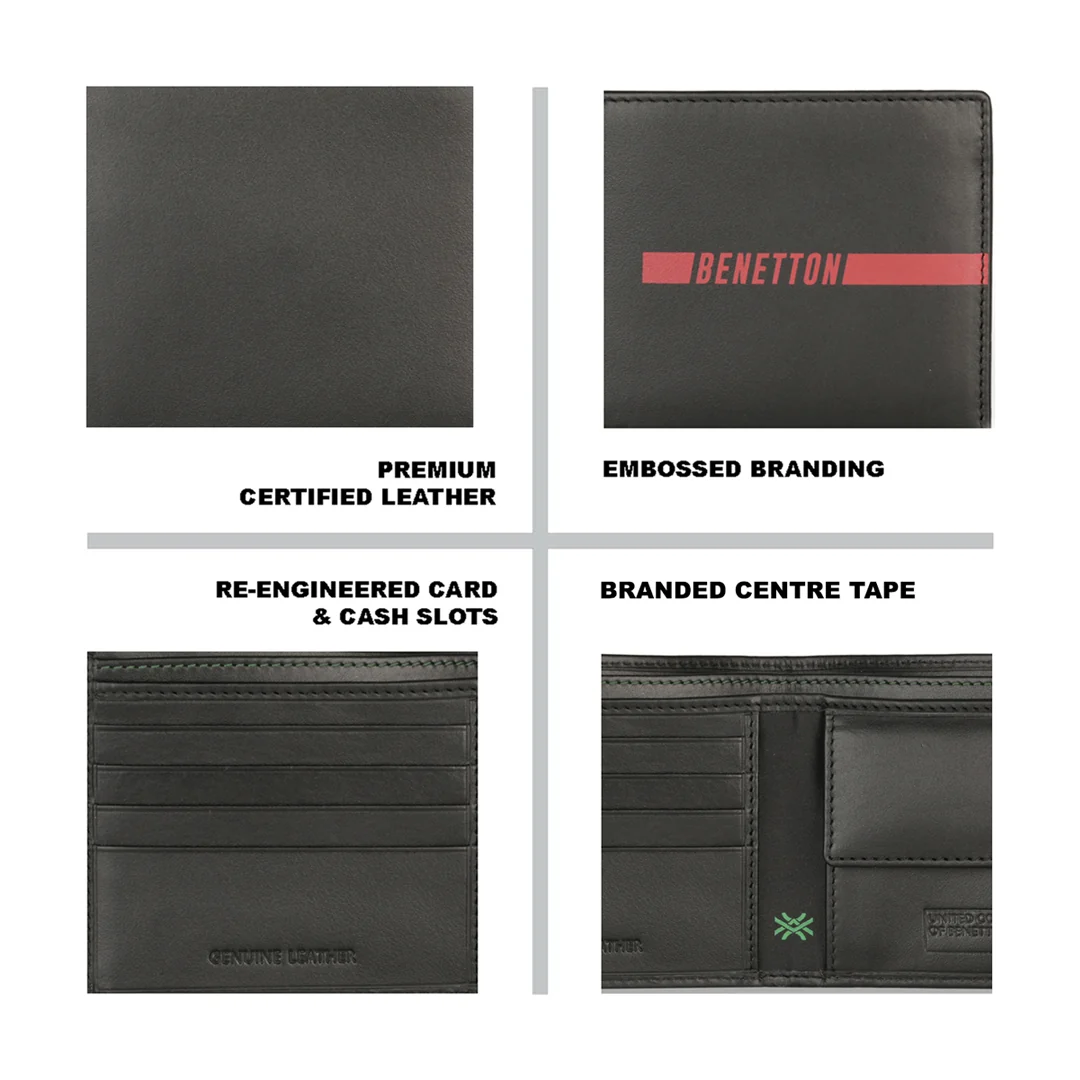 United Colors of Benetton Cloyd Men's Global Coin Leather Wallet - Image 4