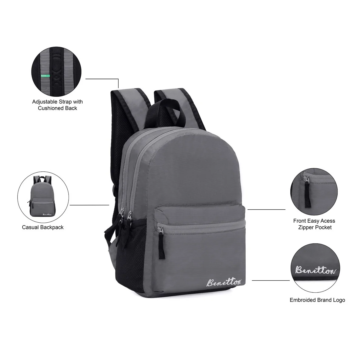 United Colors of Benetton Rudy Laptop Backpack - Image 4