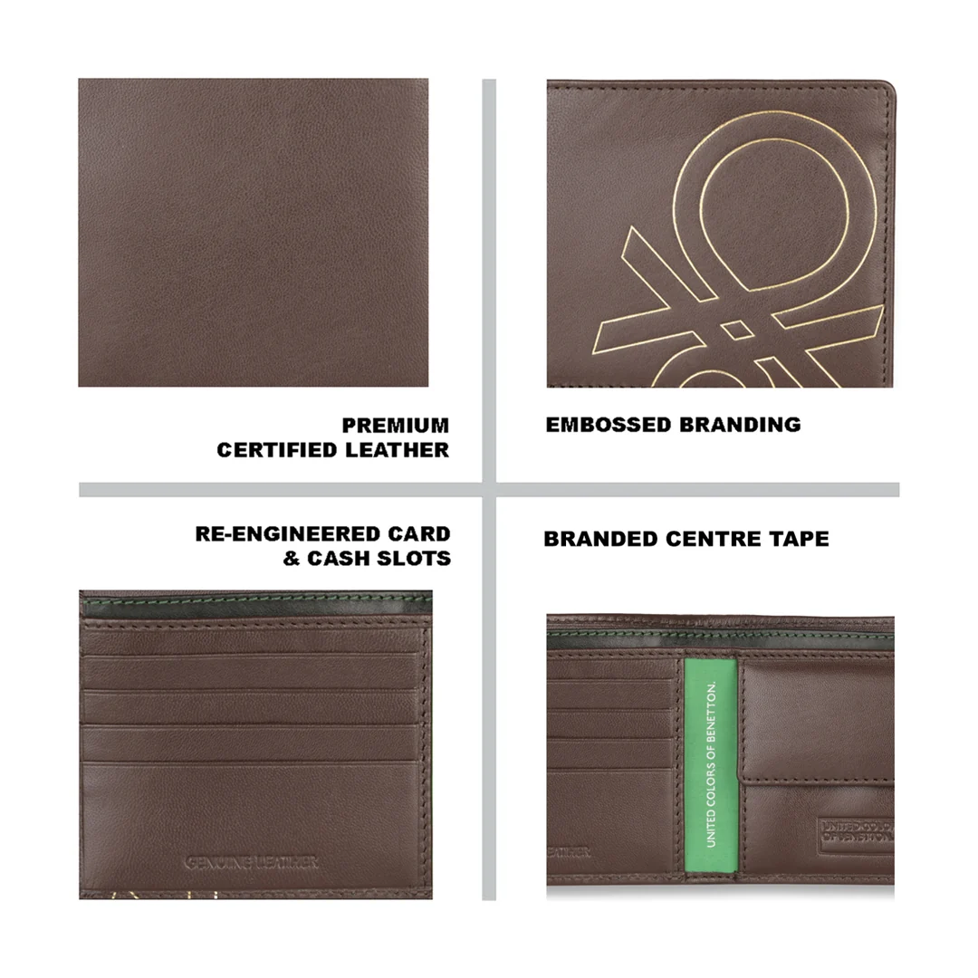 United Colors of Benetton Treviso Men's Leather Global Coin Wallet - Image 4