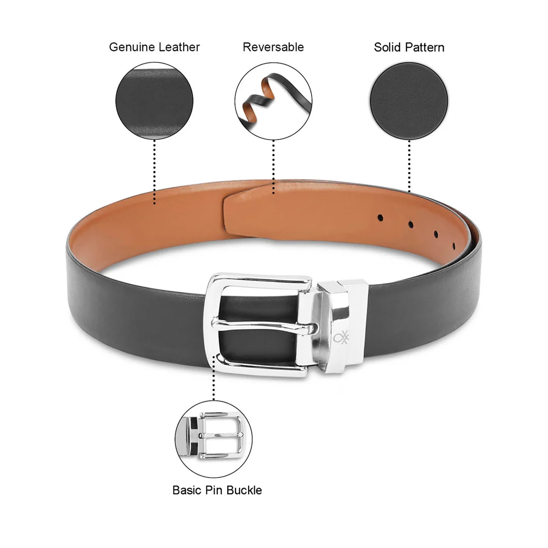 United Colors of Benetton Trove Reversible Men's Leather Belt - Image 4