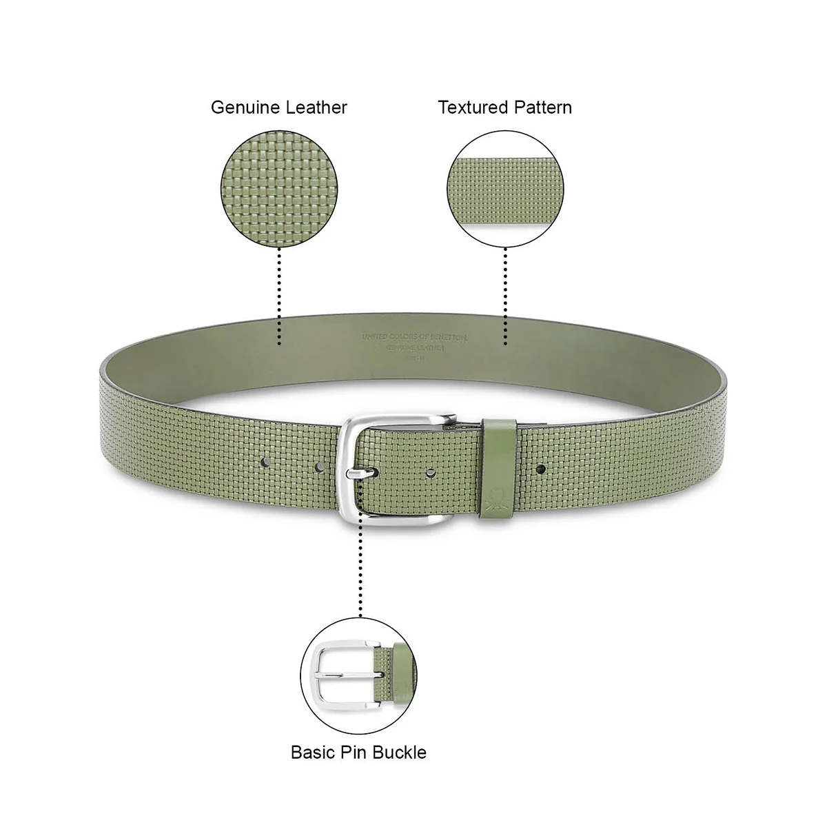 United Colors of Benetton Wilber Men's Leather Non Reversible Belt - Image 8