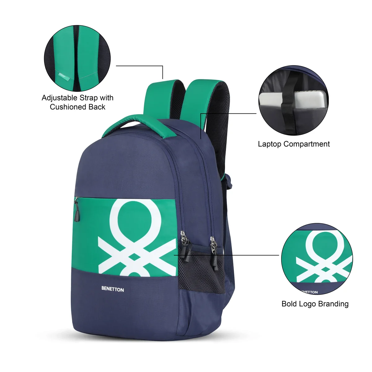United Colors of Benetton Winsome Laptop Backpack - Image 4