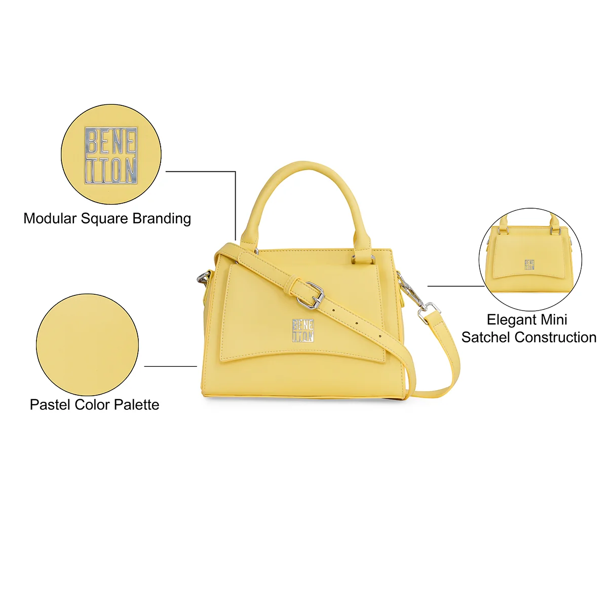 United Colors of Benetton Amora Mini Women's Satchel - Image 8