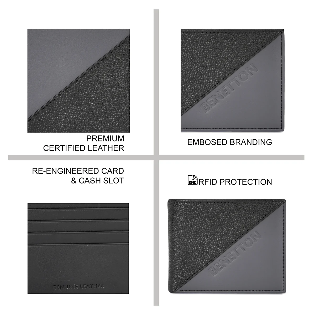 United Colors of Benetton Anselmo Men's Multicard Coin Wallet - Image 4
