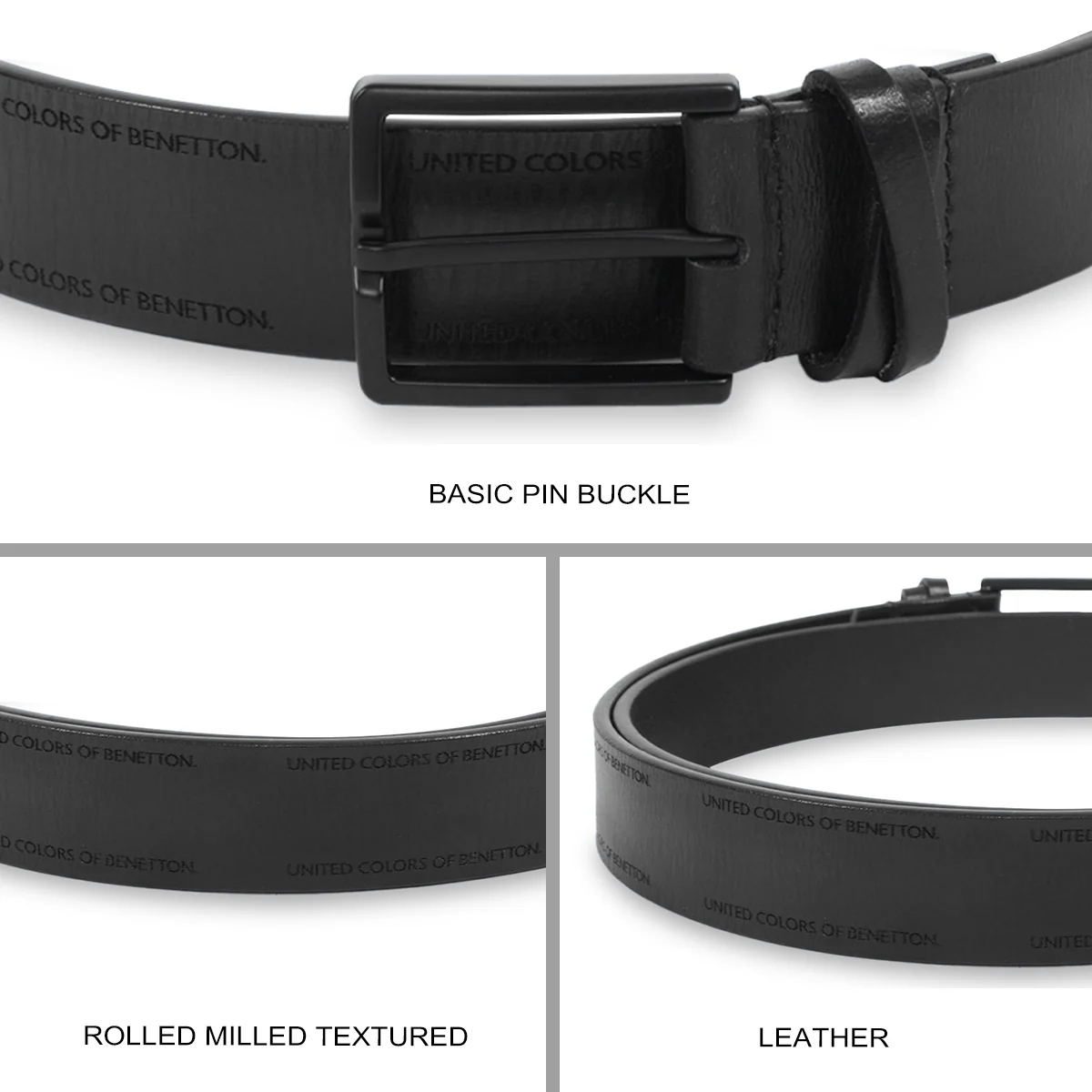 United Colors of Benetton Belwood Men's Non Reversible Belt - Image 4