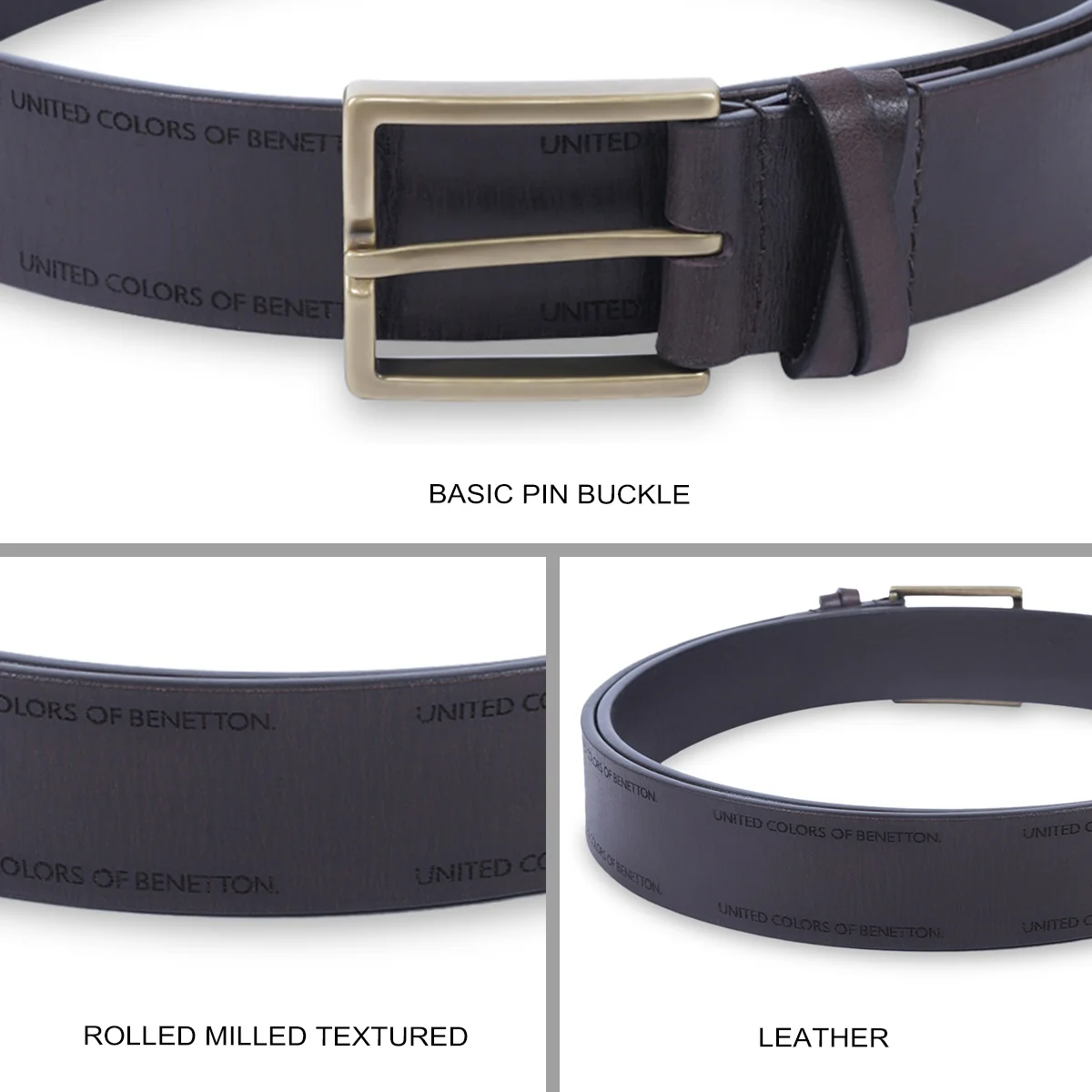 United Colors of Benetton Belwood Men's Non Reversible Belt - Image 4
