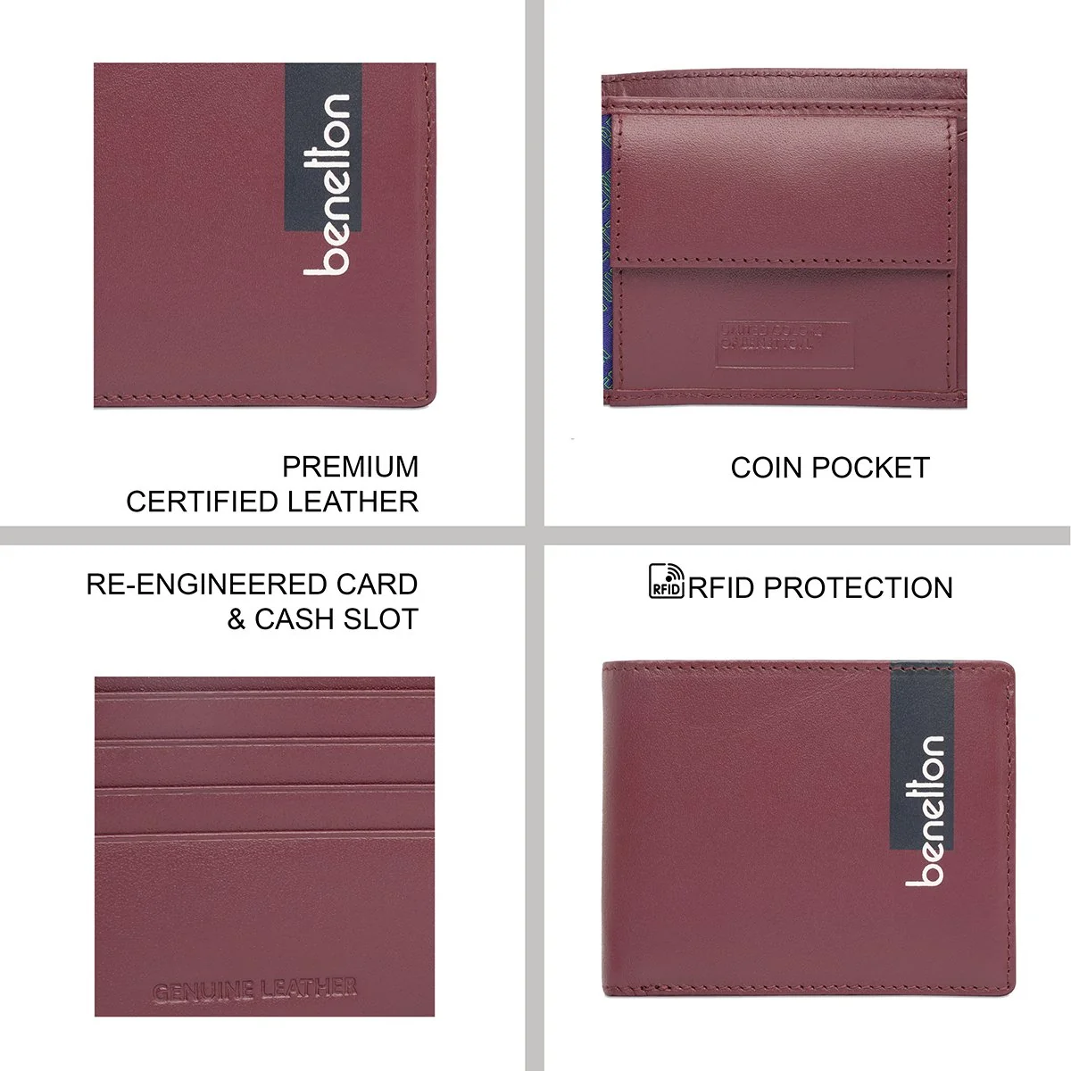 United Colors of Benetton Benzo Men's Global Coin Wallet - Image 8