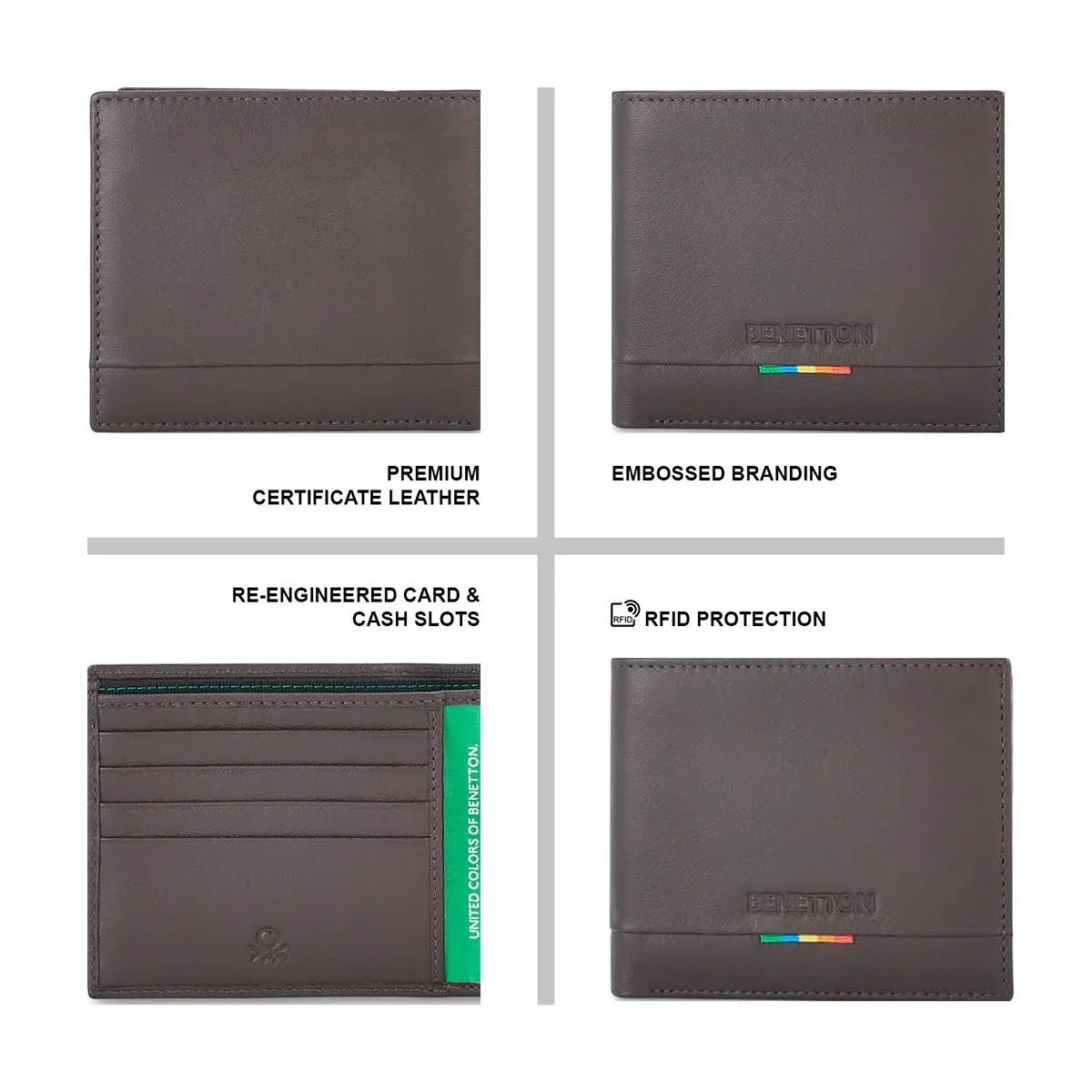 United Colors of Benetton Castriel Men's Global Coin Leather Wallet - Image 12