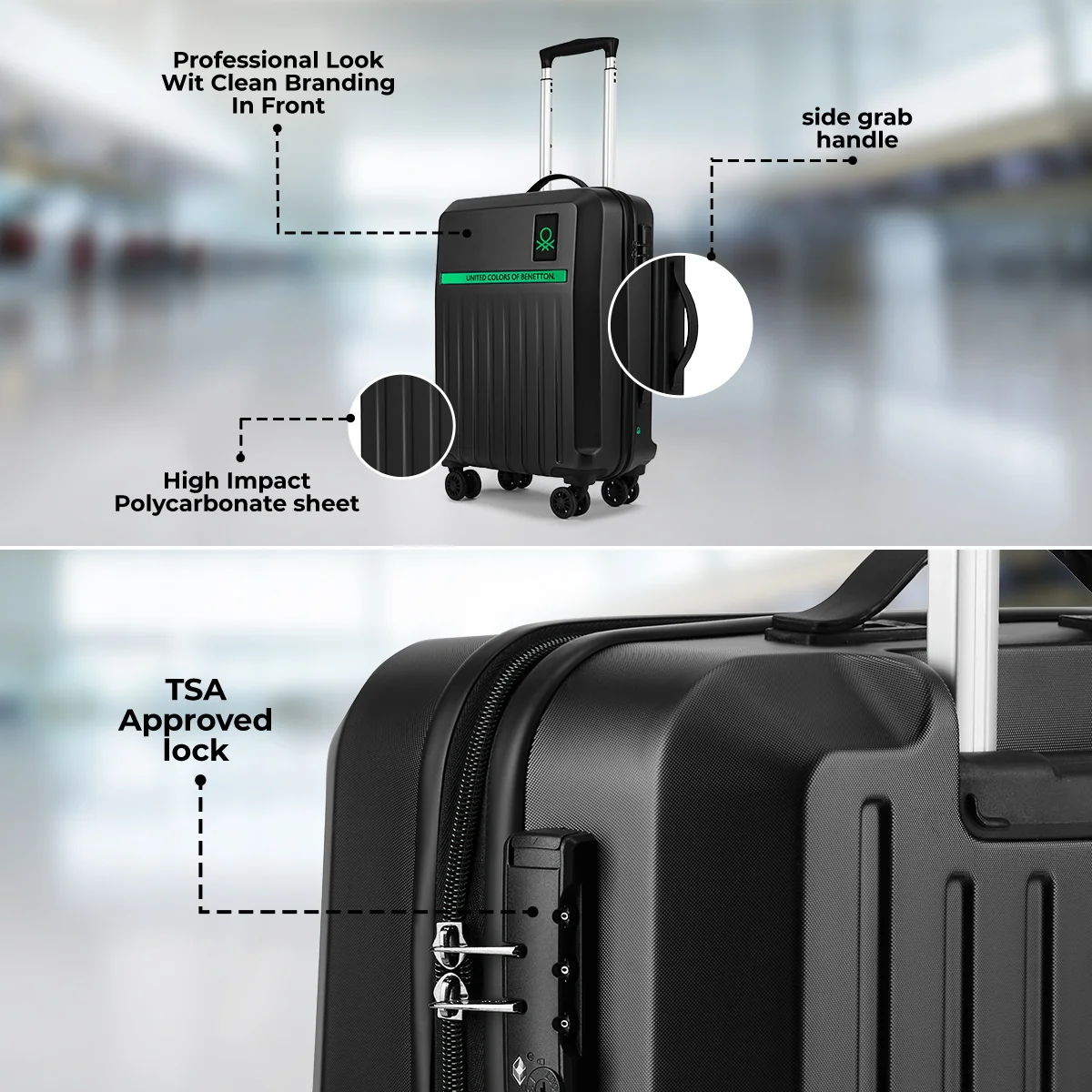 United Colors of Benetton Cobalt Hard Luggage - Image 5