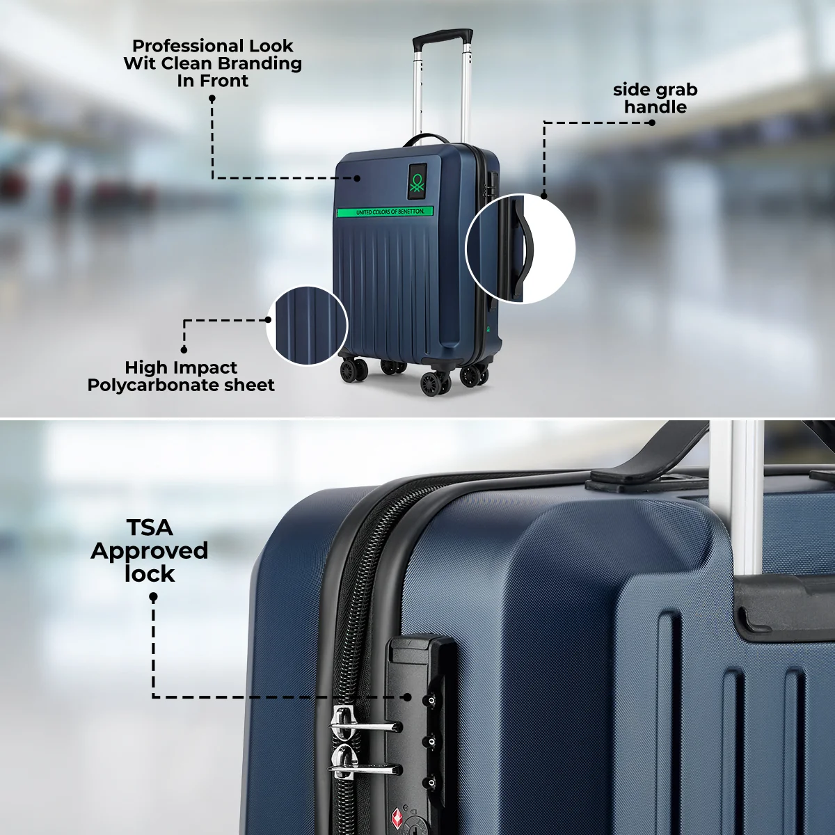 United Colors of Benetton Cobalt Hard Luggage - Image 6