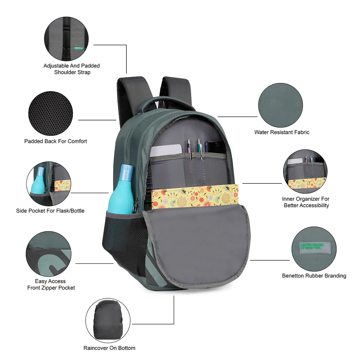 United Colors of Benetton Colter Back to School Backpack - Image 4