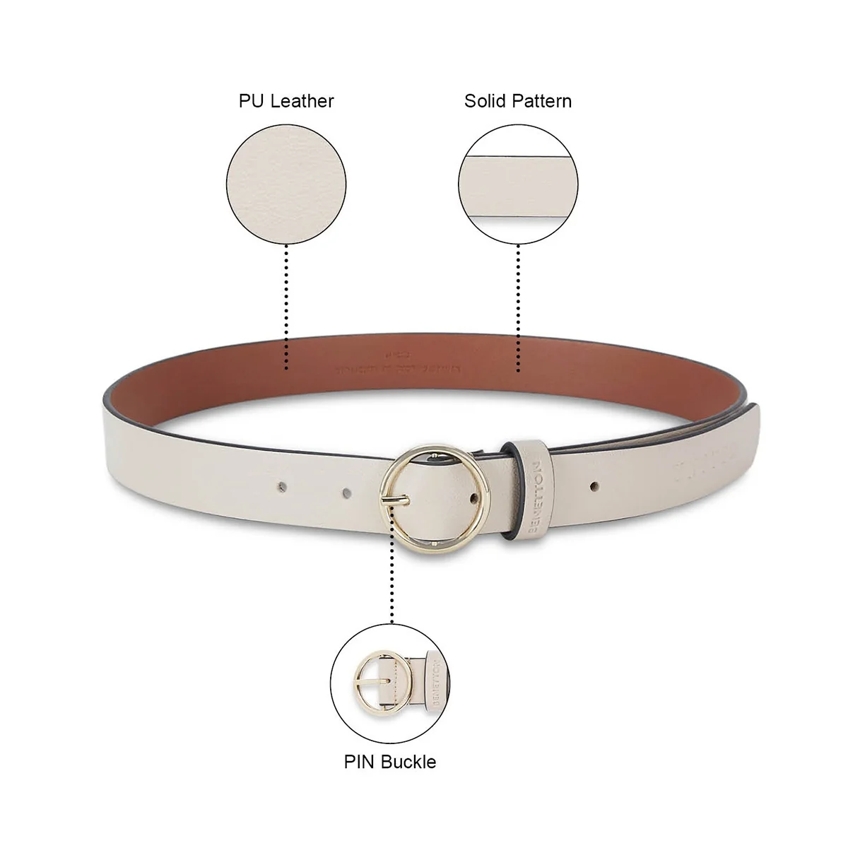 United Colors of Benetton Edith Non Reversible Belt - Image 6