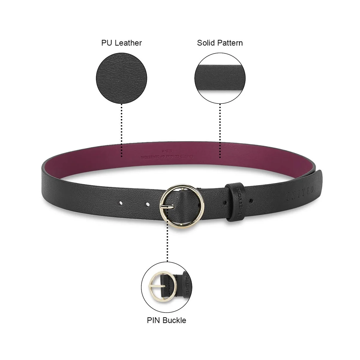 United Colors of Benetton Edith Non Reversible Belt - Image 6
