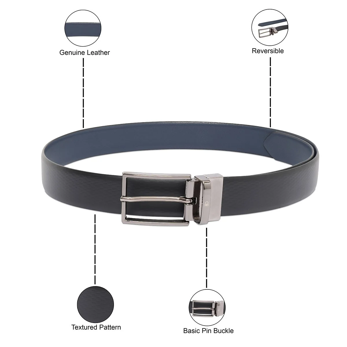 United Colors of Benetton Filip Men's Reversible Belt - Image 4