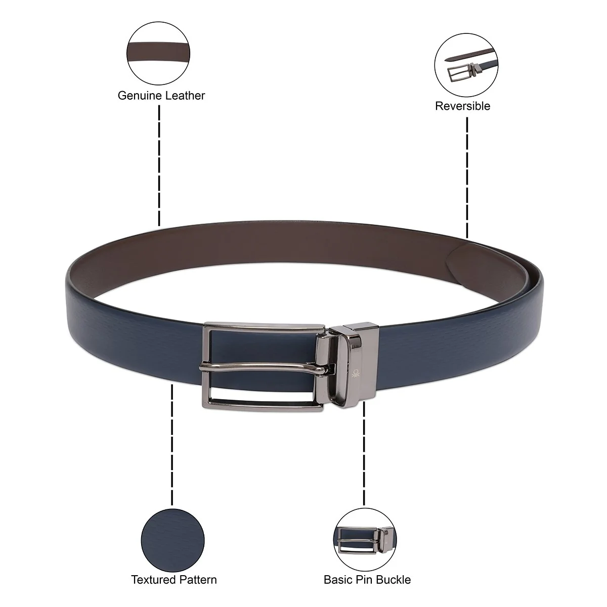United Colors of Benetton Filip Men's Reversible Belt - Image 4