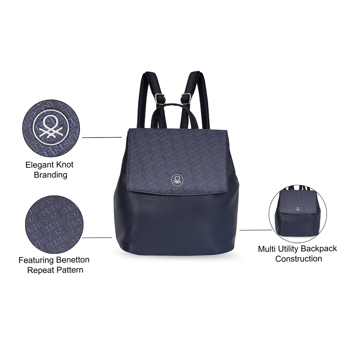 United Colors of Benetton Hallie Women's Backpack - Image 4