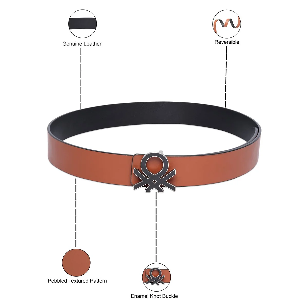 United Colors of Benetton Karel Men's Reversible Belt - Image 4