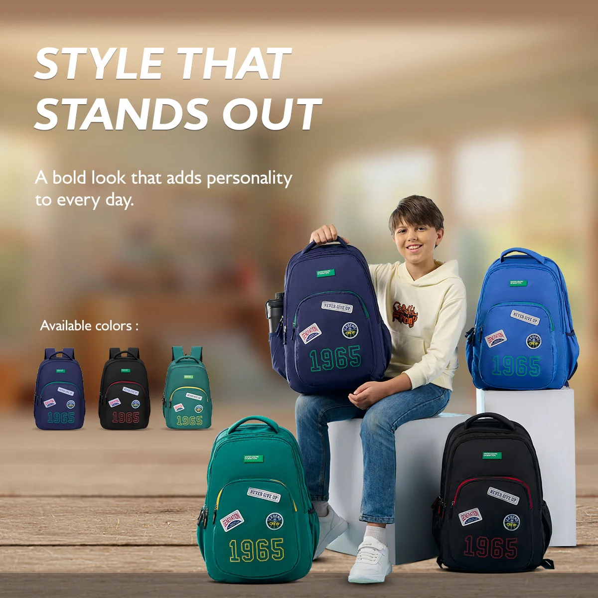 United Colors of Benetton Legend Non Laptop Backpack - Image 7