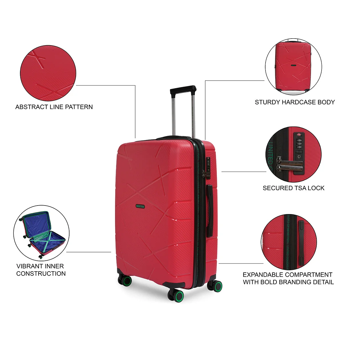 United Colors of Benetton Moonstone Hard Luggage - Image 13