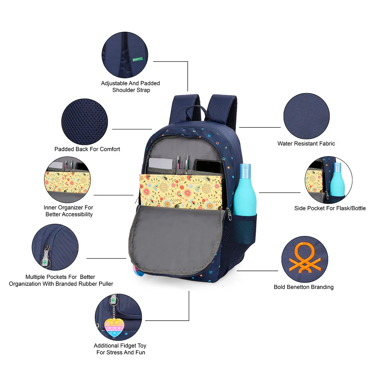 United Colors of Benetton Otis Back to School Backpack - Image 4