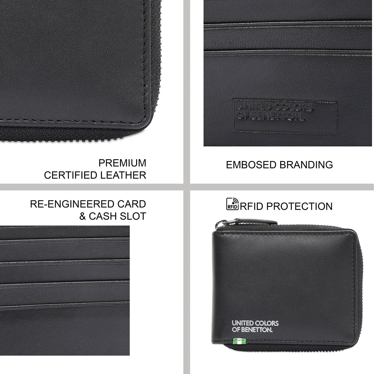 United Colors of Benetton Polna Men's Zip Around Wallet - Image 7