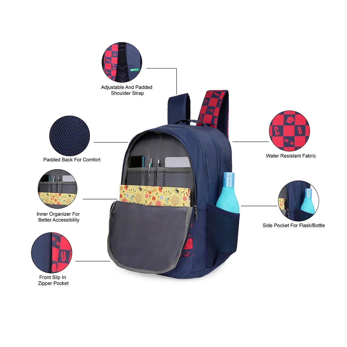 United Colors of Benetton Reign Back to School Backpack - Image 4
