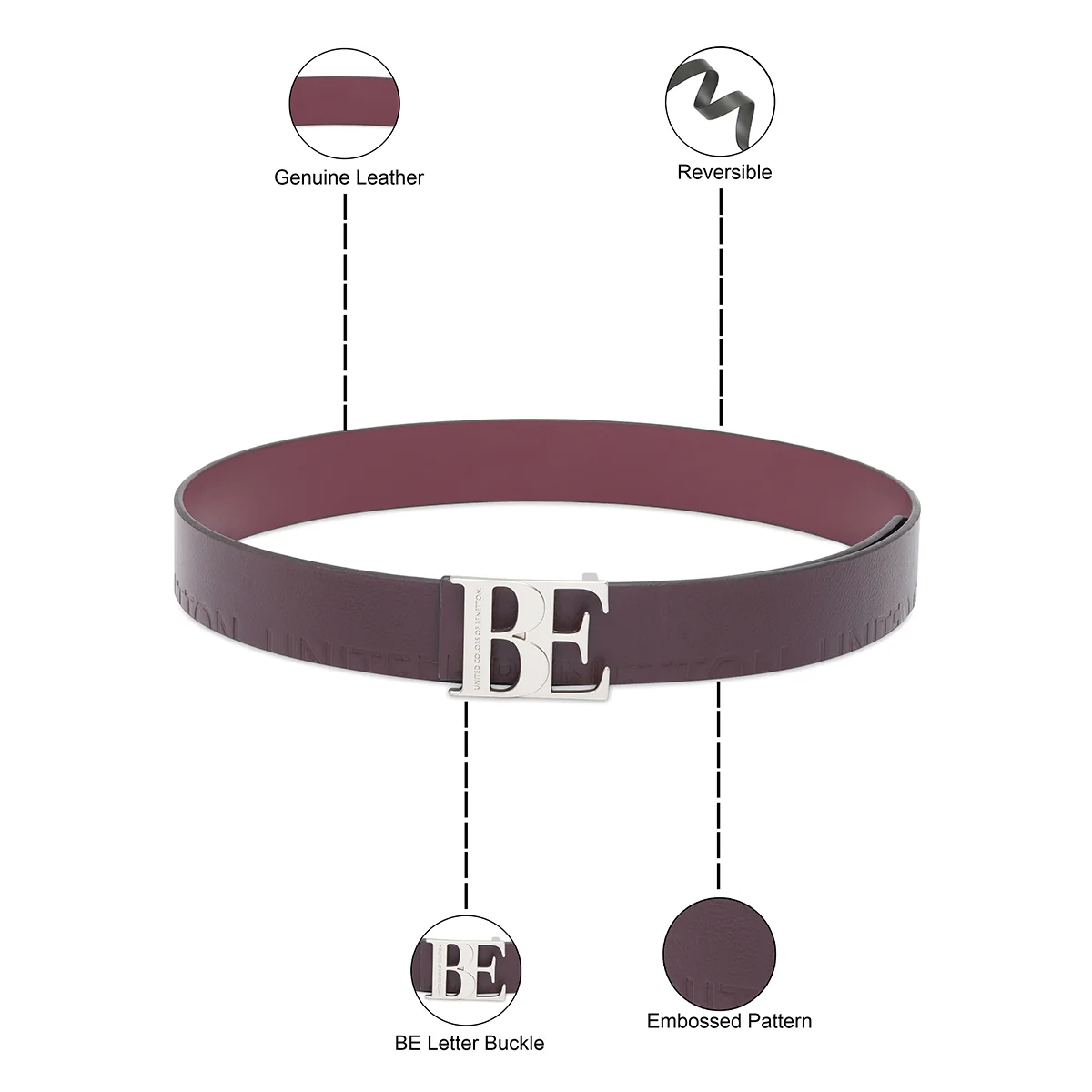 United Colors of Benetton Segrino Men's Reversible Belt - Image 4
