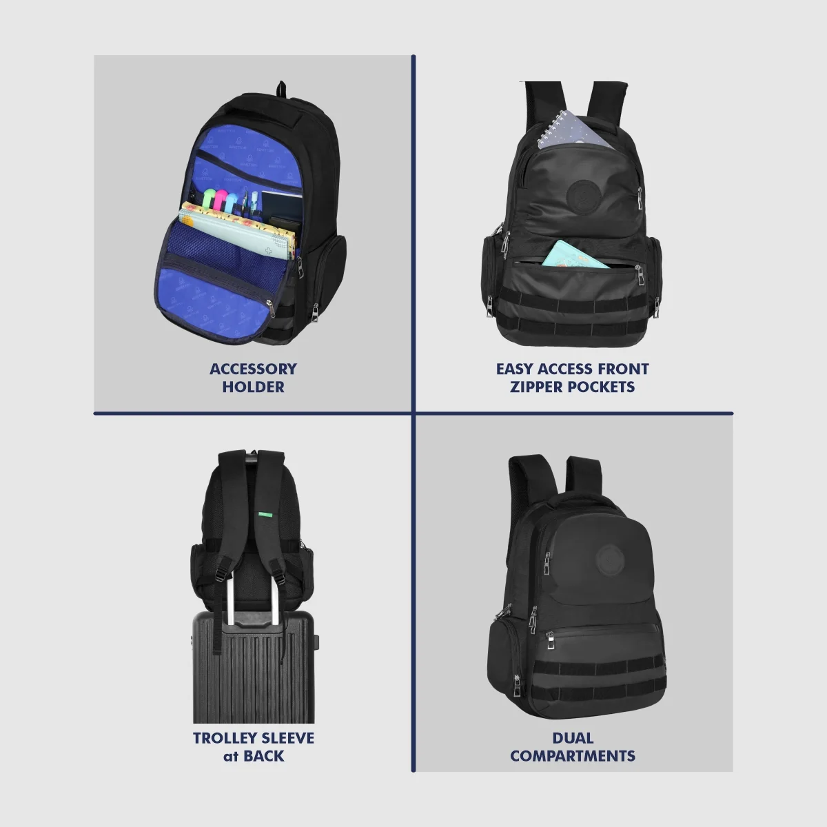United Colors of Benetton Stealth Laptop Backpack - Image 5