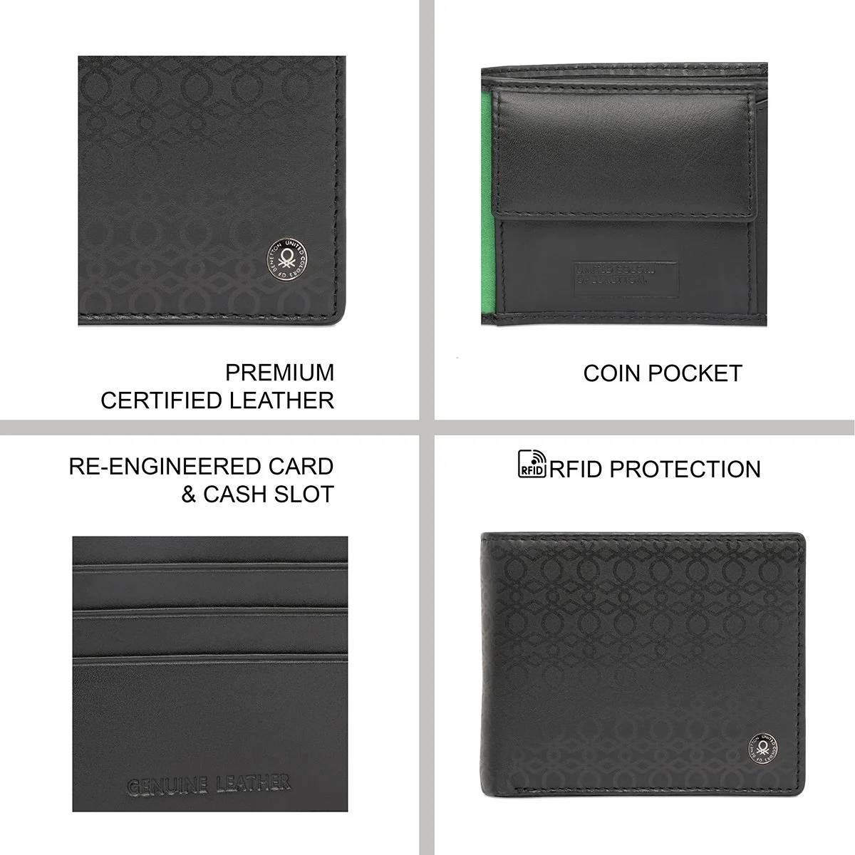 United Colors of Benetton Valtr Men's Global Coin Wallet - Image 8