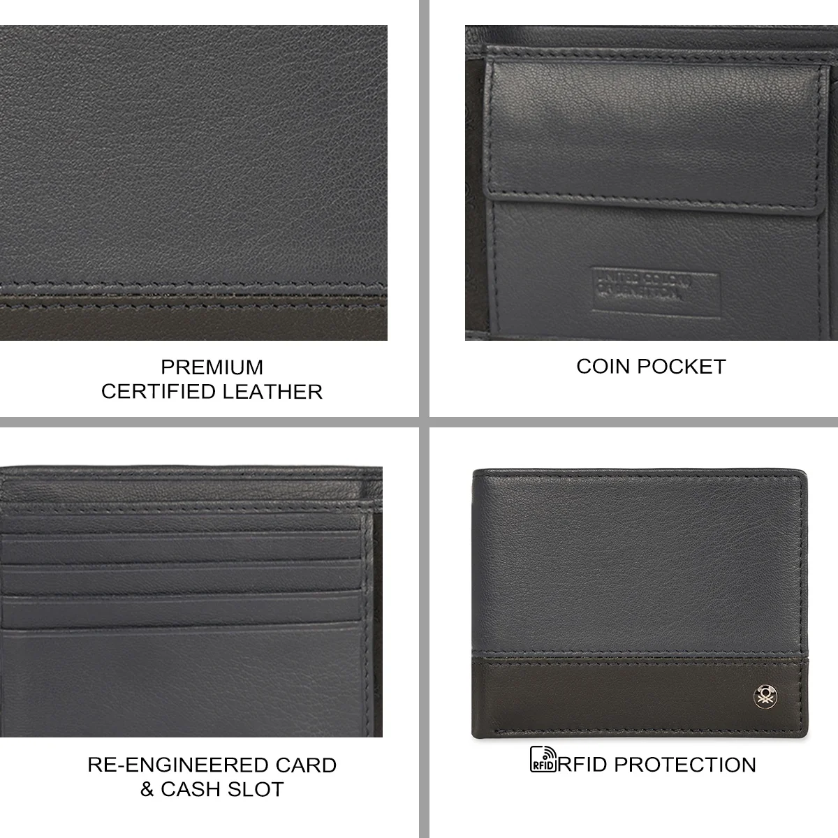United Colors of Benetton Venrey Men's Global Coin Wallet - Image 7