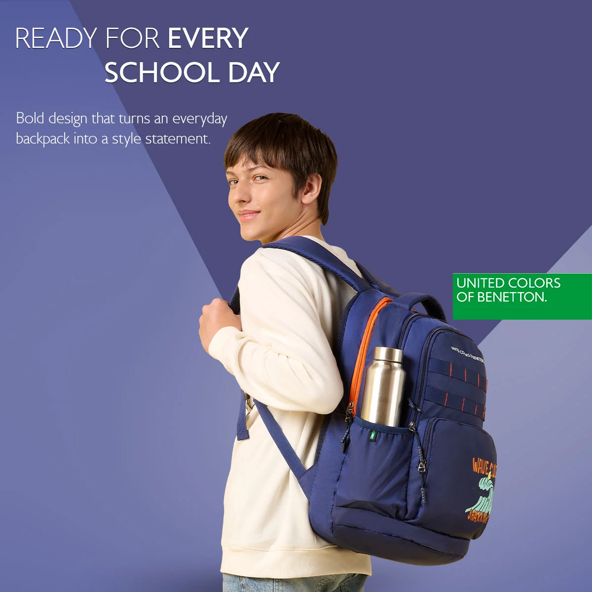 United Colors of Benetton Waves Non Laptop Backpack - Image 7