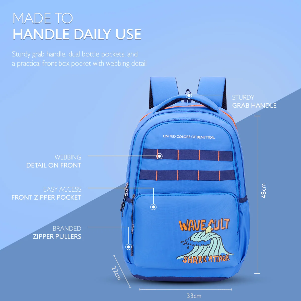 United Colors of Benetton Waves Non Laptop Backpack - Image 4